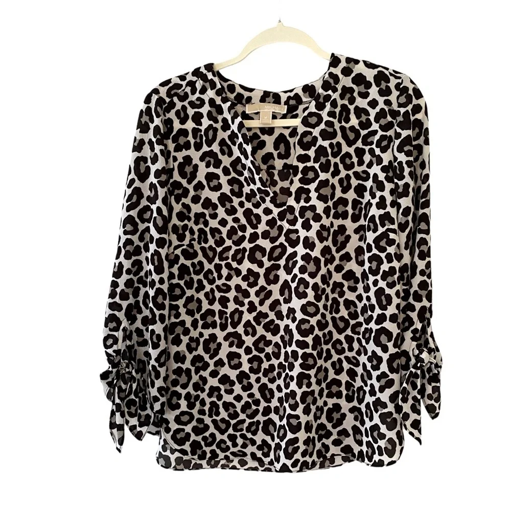 Michael Kors Leopard Print Top, Size Medium